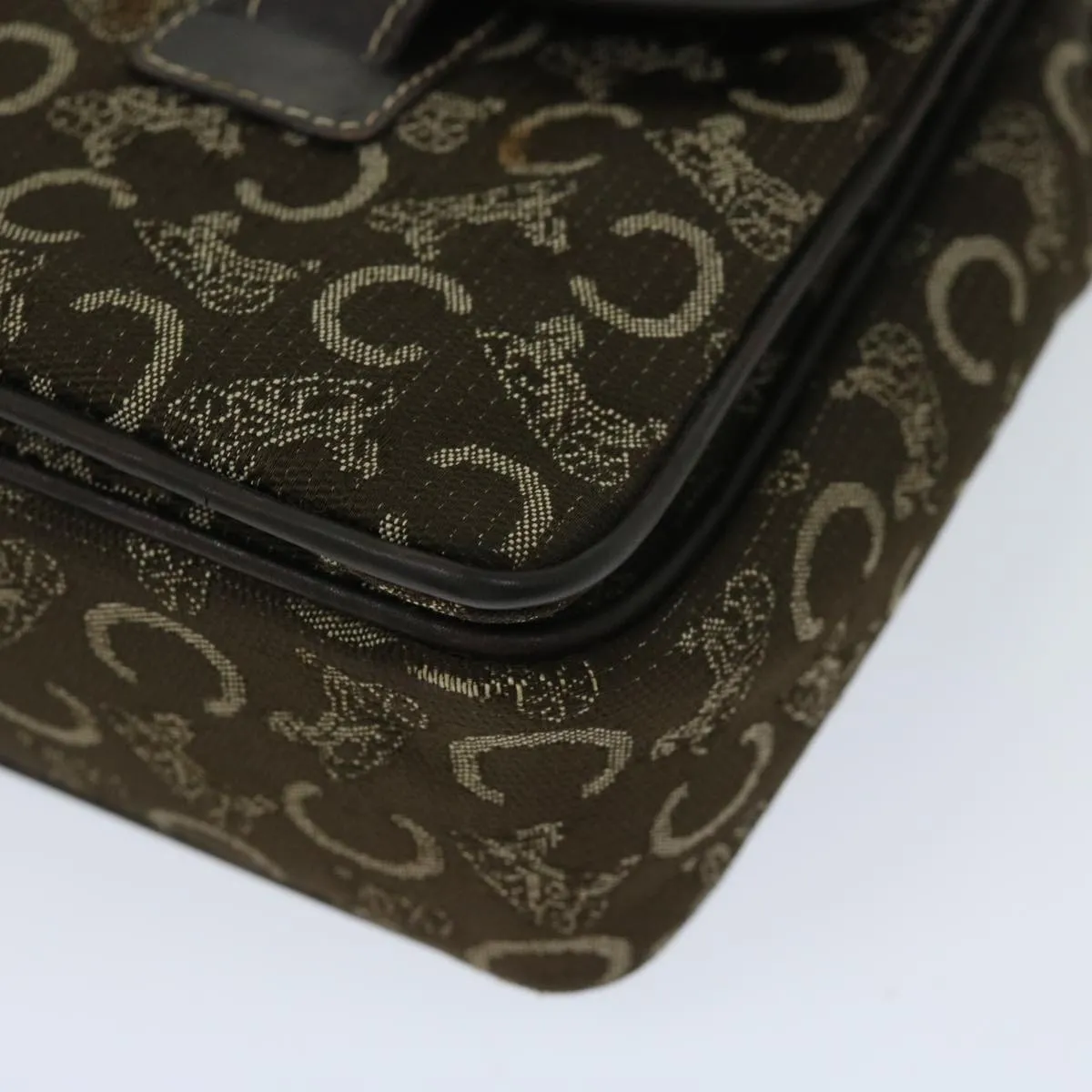 CELINE C Macadam Canvas Hand Bag Brown Auth bs12634