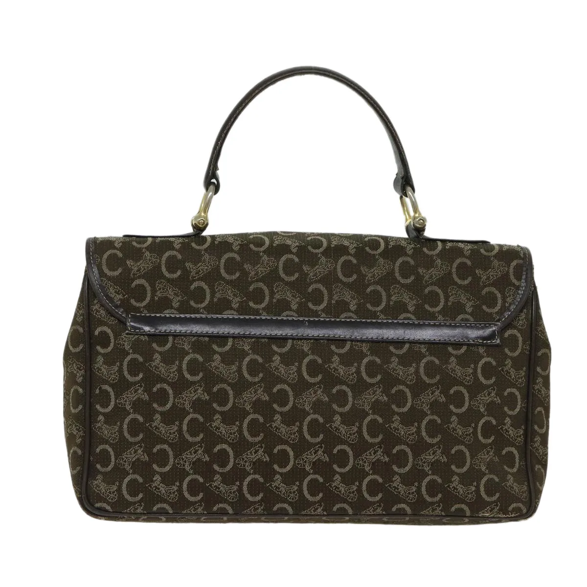CELINE C Macadam Canvas Hand Bag Brown Auth bs12634