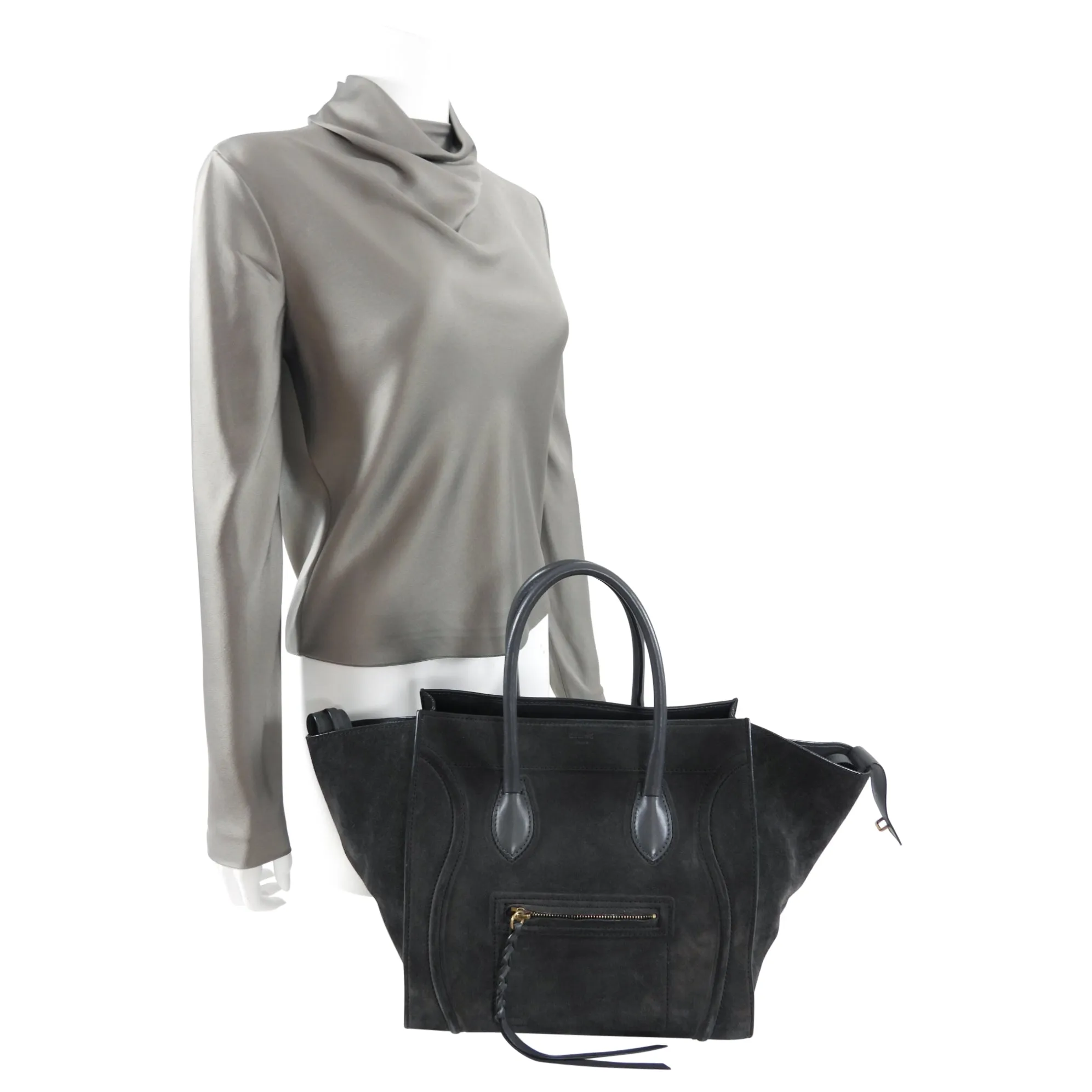 Celine Charcoal Grey Phantom Luggage Tote Bag