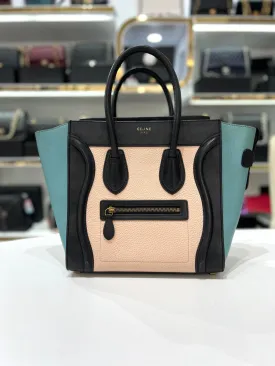CELINE Drummed Micro Tri-Color Hand Bag For Women