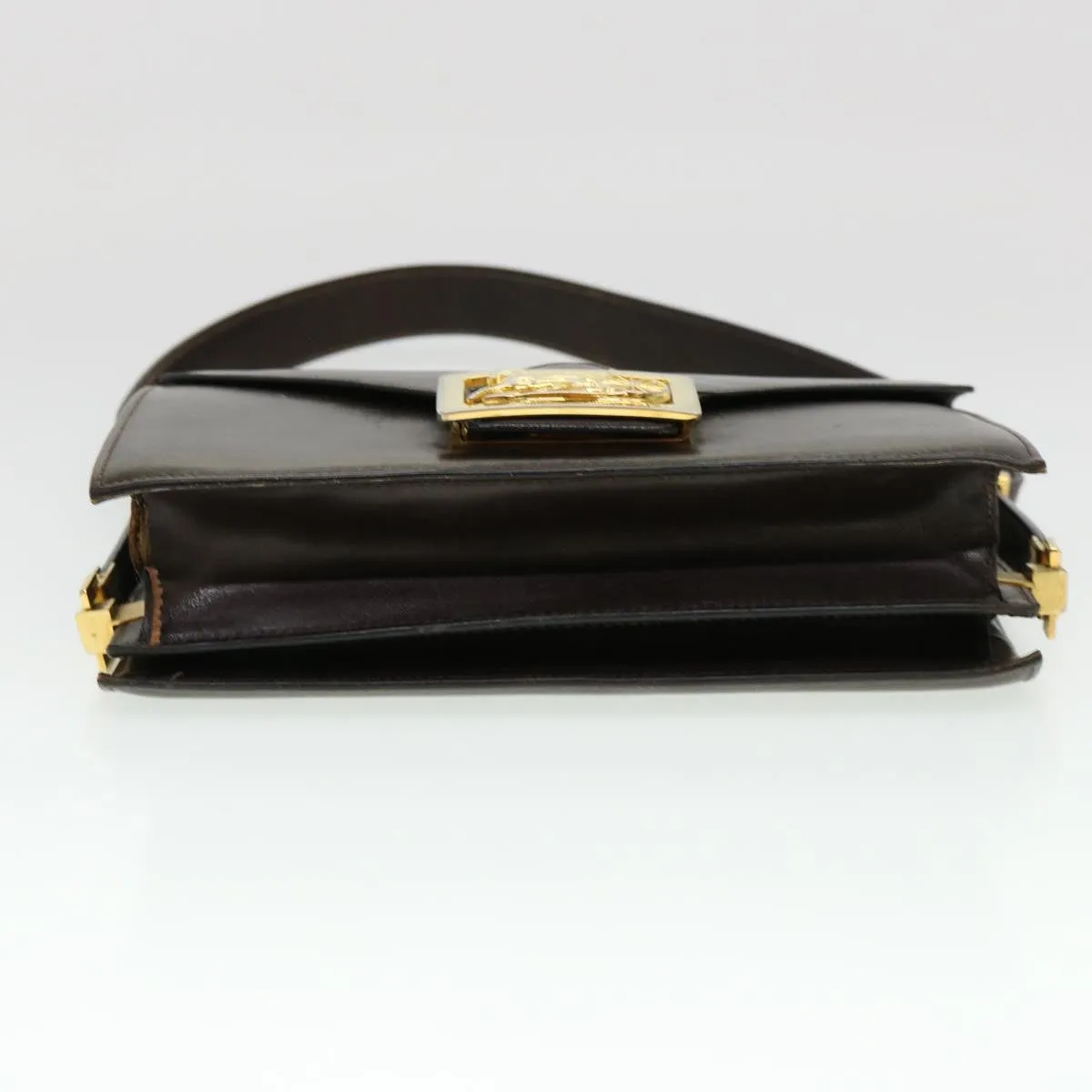 CELINE Horse Carriage Shoulder Bag Leather Brown Auth rd4366