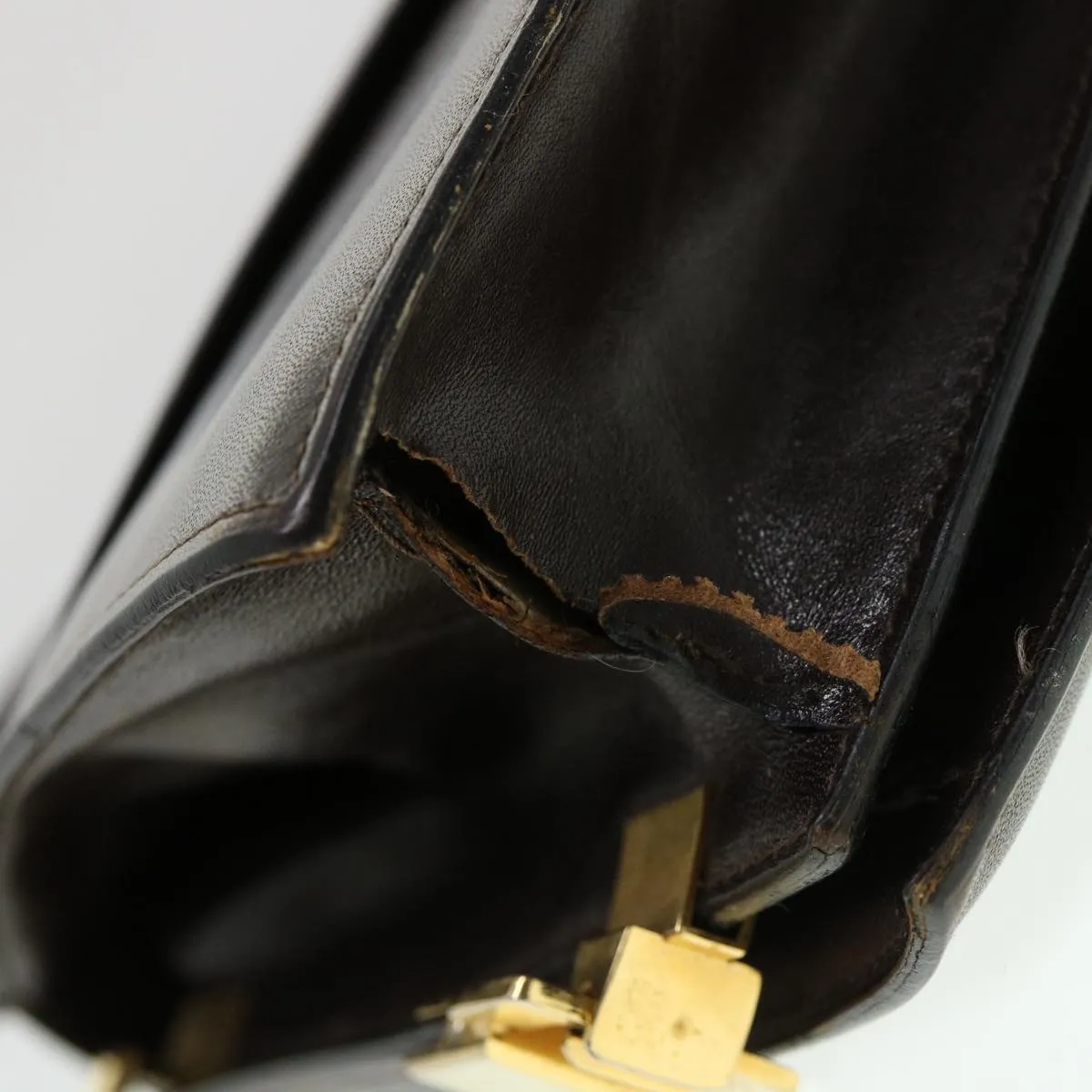 CELINE Horse Carriage Shoulder Bag Leather Brown Auth rd4366