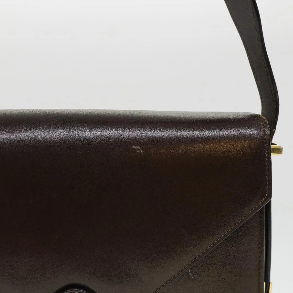 CELINE Horse Carriage Shoulder Bag Leather Brown Auth rd4366