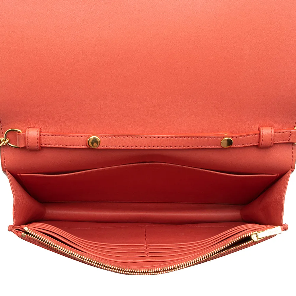 Celine Lambskin Frame Evening Clutch on Chain Crossbody Bag