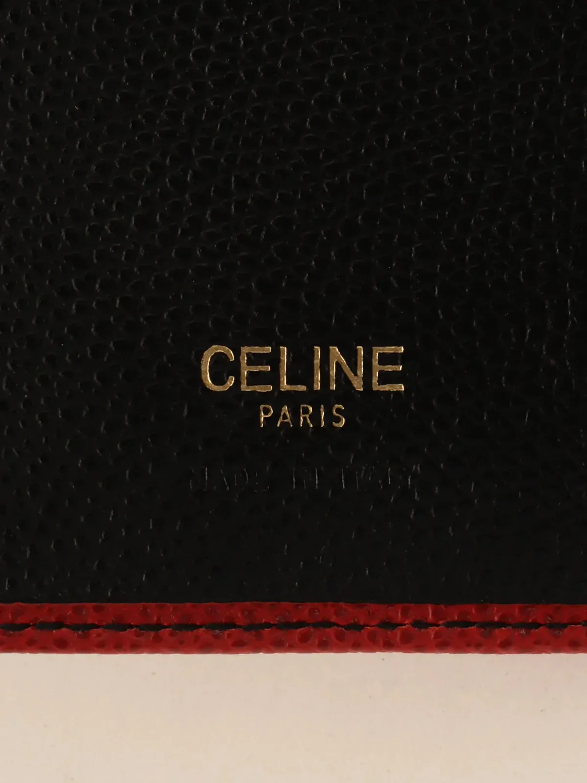 CELINE Logo Embossed Wallet Red