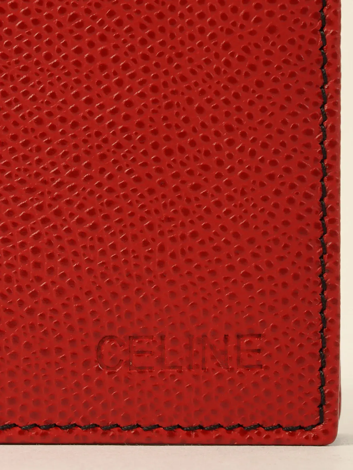 CELINE Logo Embossed Wallet Red