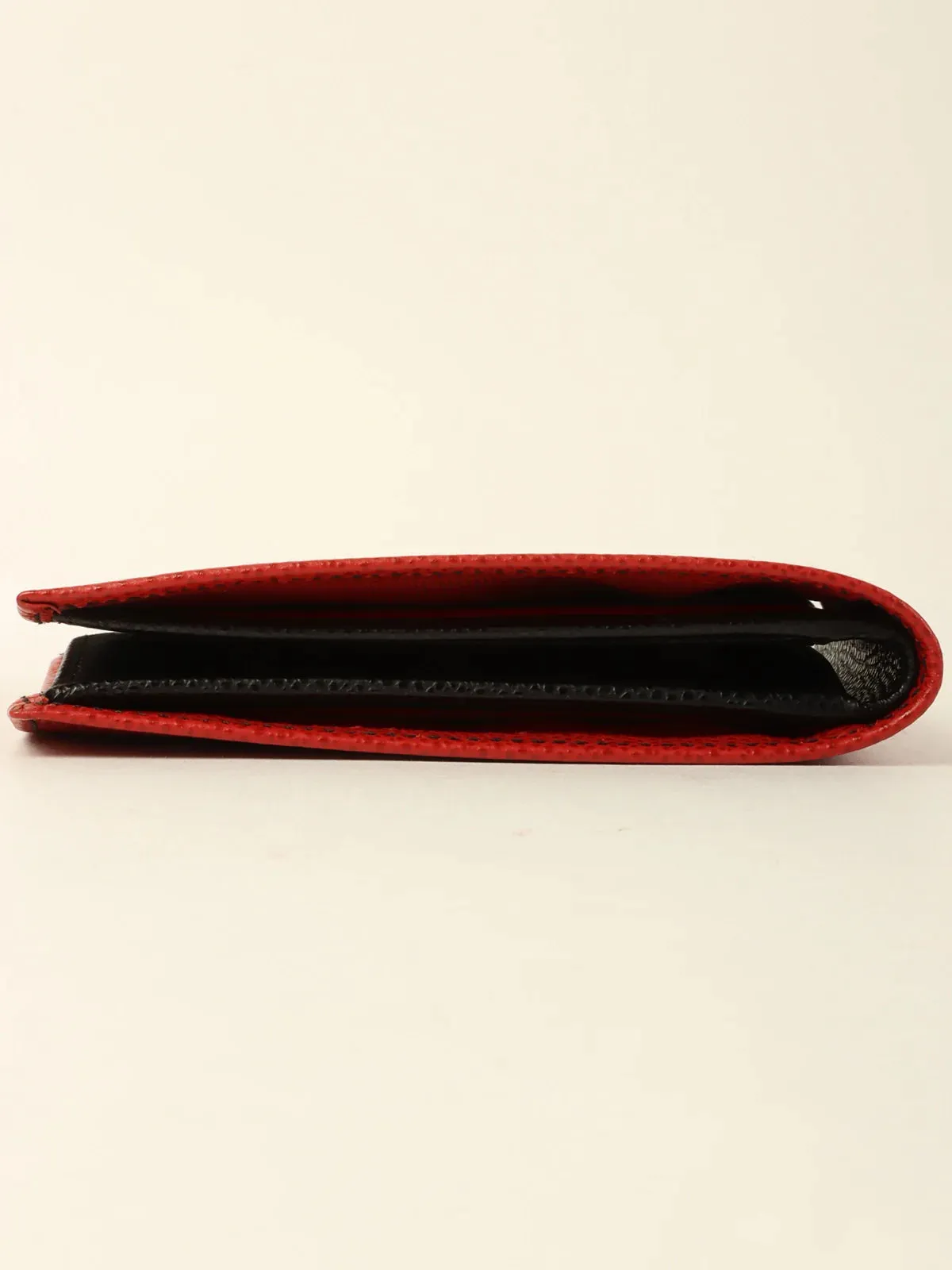 CELINE Logo Embossed Wallet Red