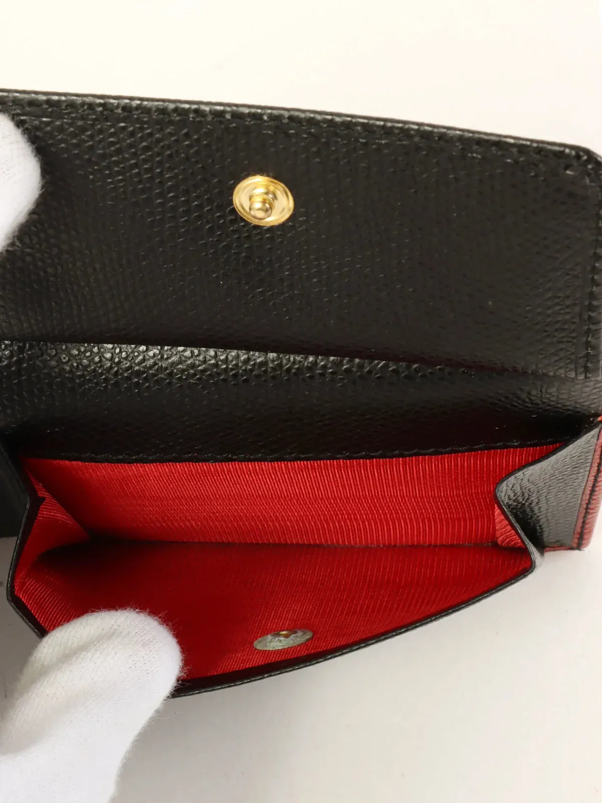 CELINE Logo Embossed Wallet Red