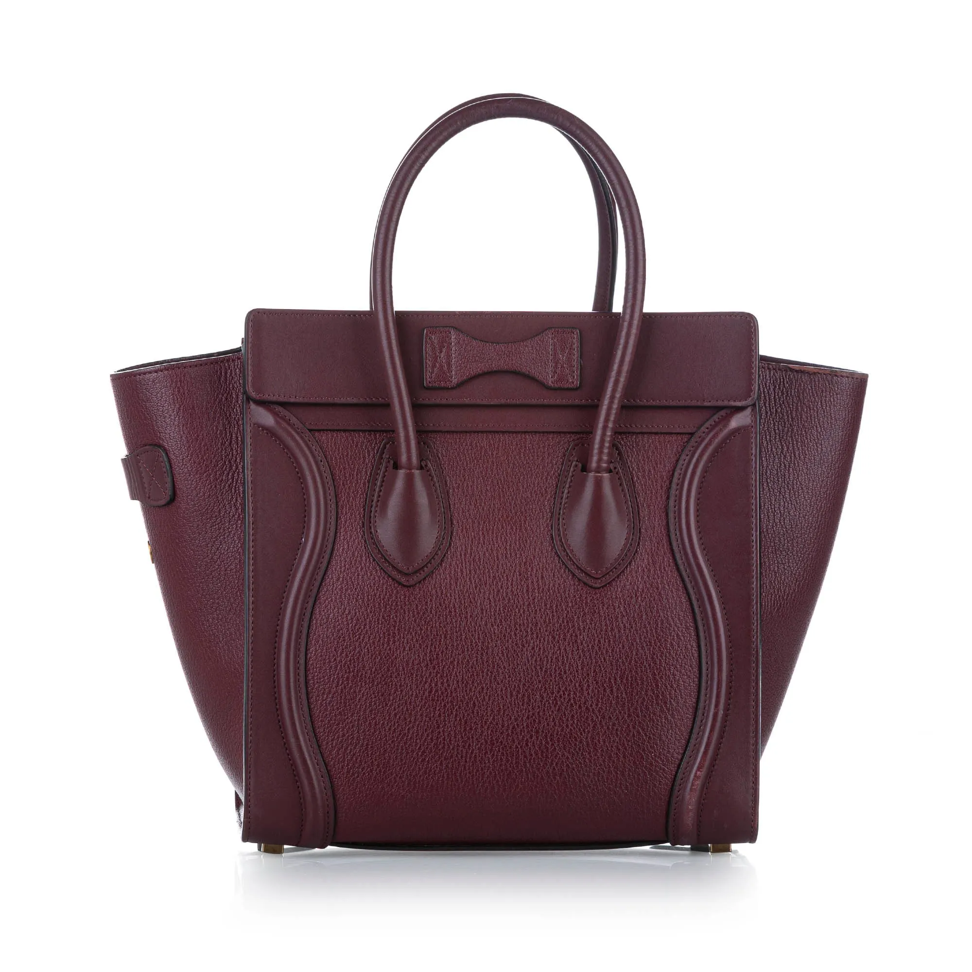 Celine Luggage Leather Tote Bag Purple
