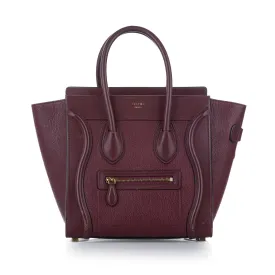 Celine Luggage Leather Tote Bag Purple