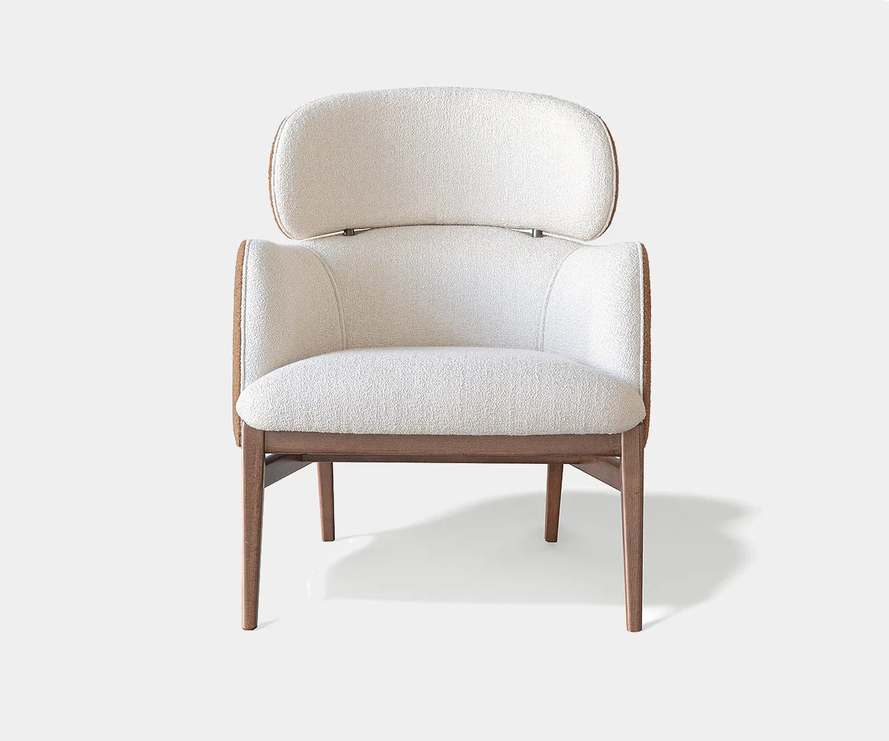 Celine Luxury Designer Armchair and Modern Curved Pouf