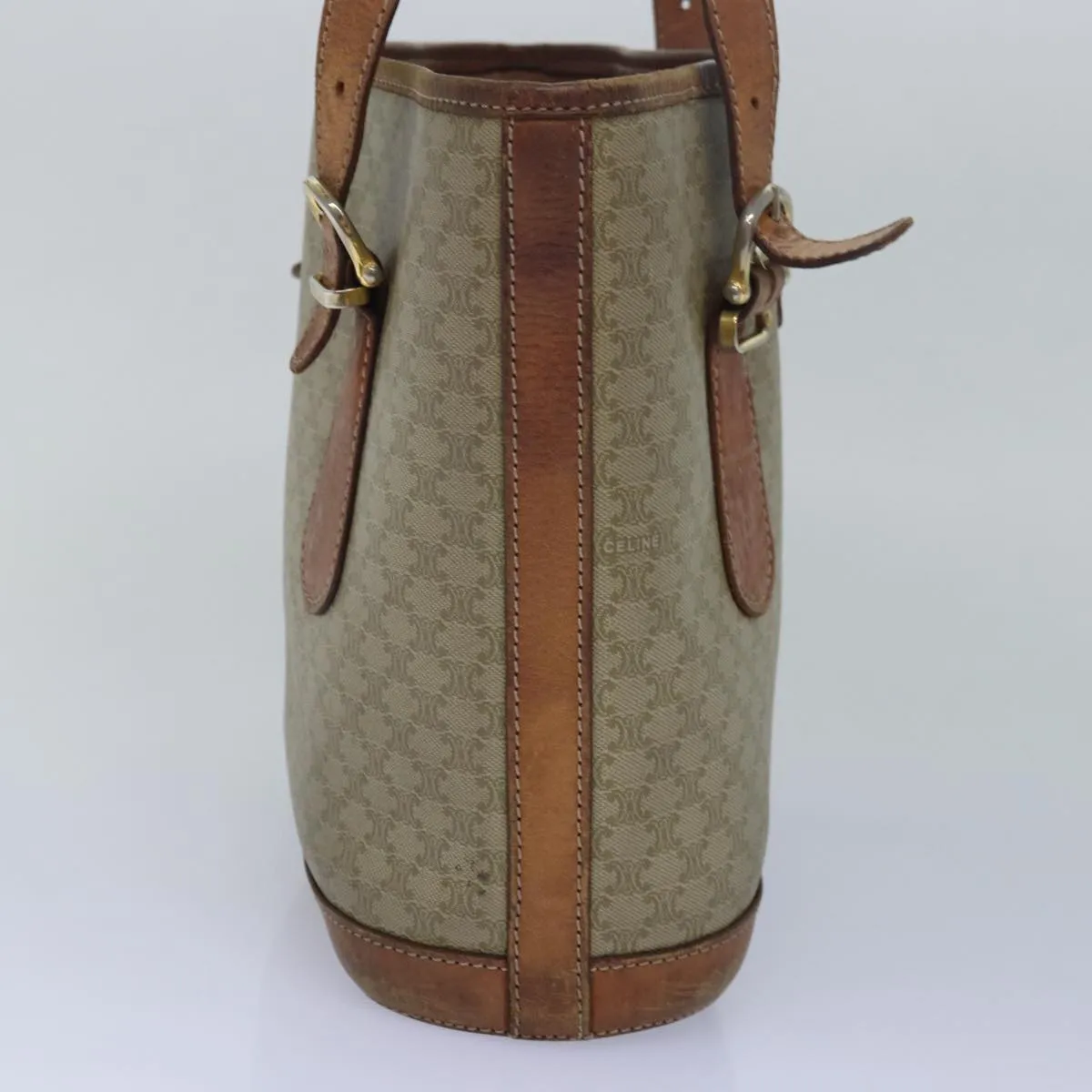 CELINE Macadam Canvas  Beige Auth 80067