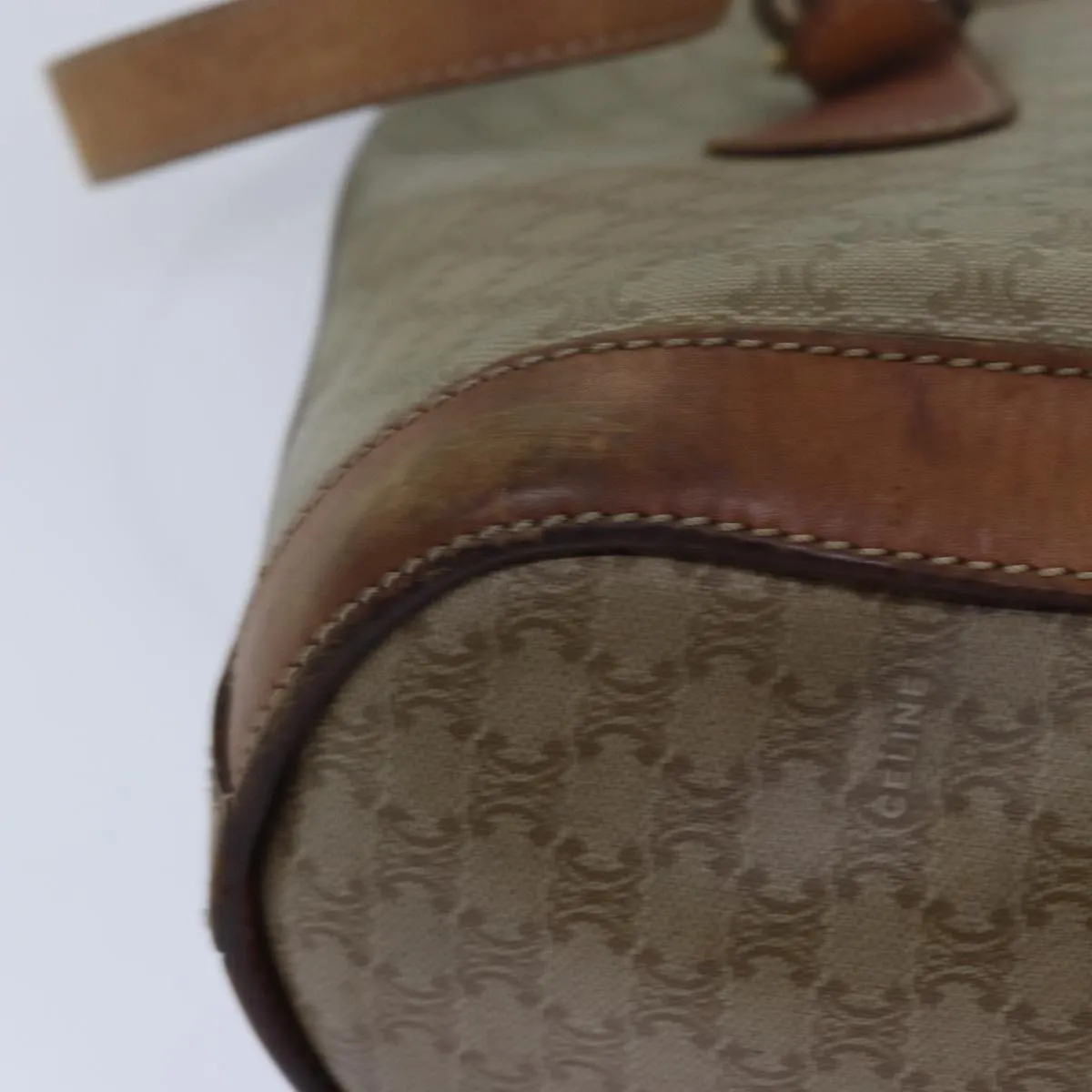 CELINE Macadam Canvas  Beige Auth 80067