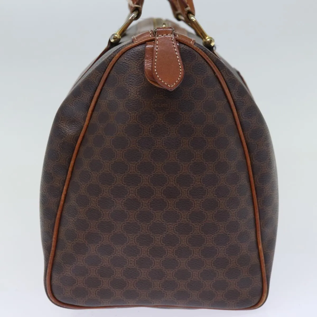 CELINE Macadam Canvas Boston Bag PVC Brown Auth 74193