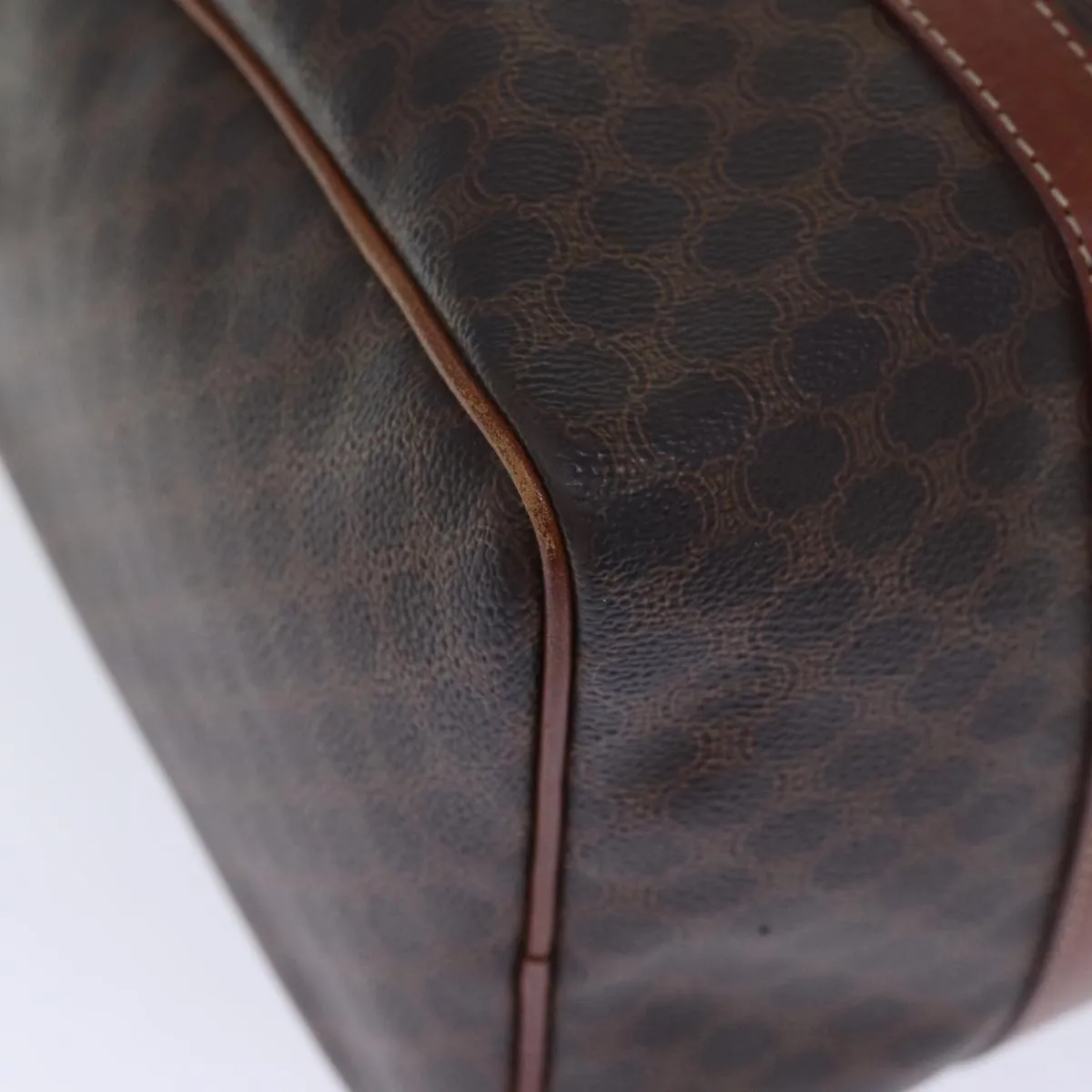 CELINE Macadam Canvas Boston Bag PVC Brown Auth 74193
