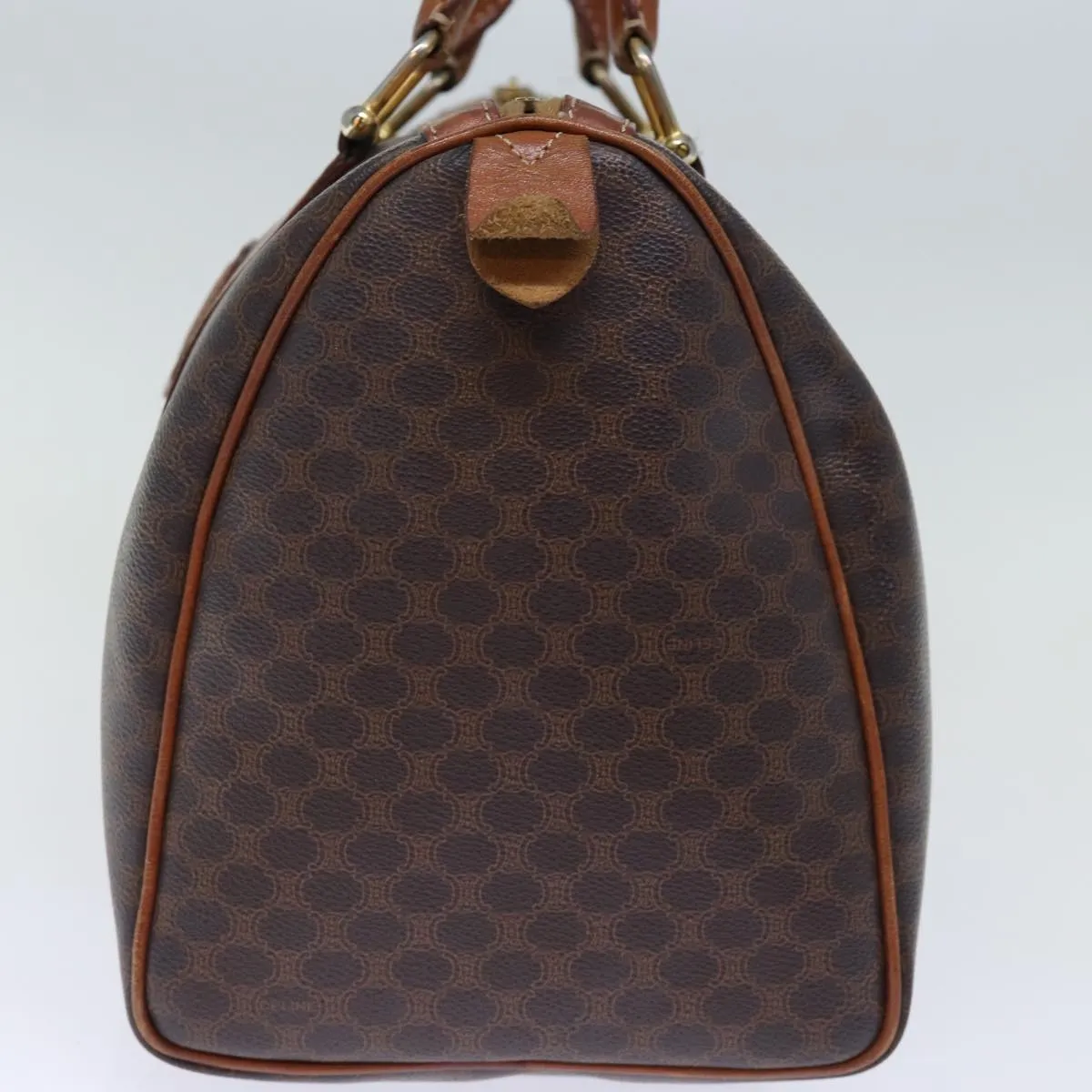 CELINE Macadam Canvas Boston Bag PVC Brown Auth 74193