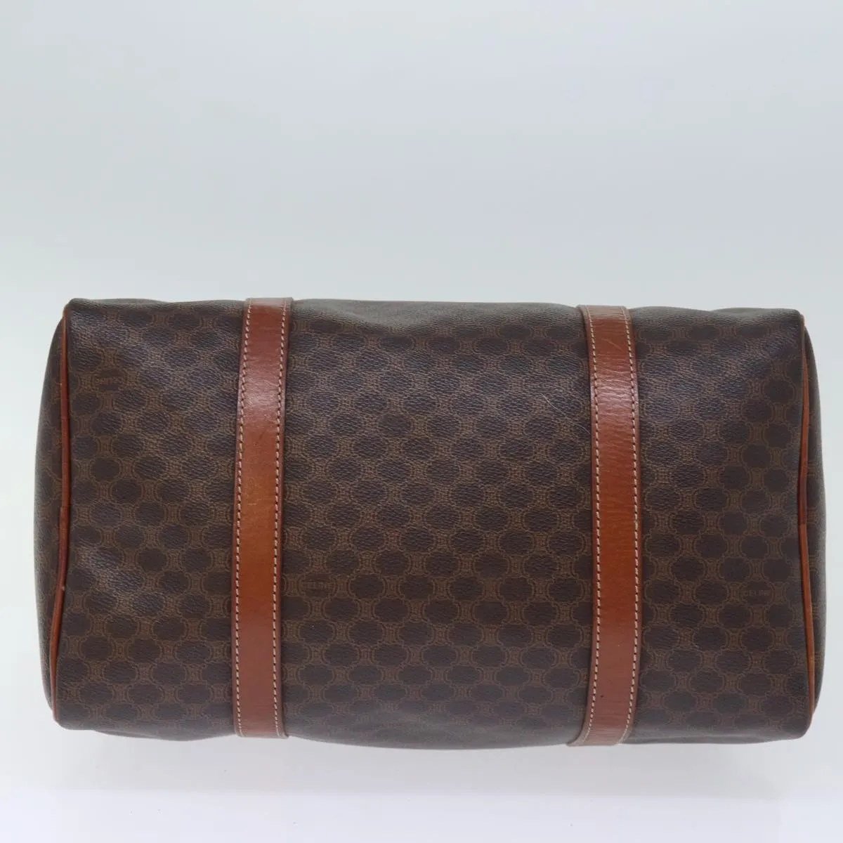 CELINE Macadam Canvas Boston Bag PVC Brown Auth 74193