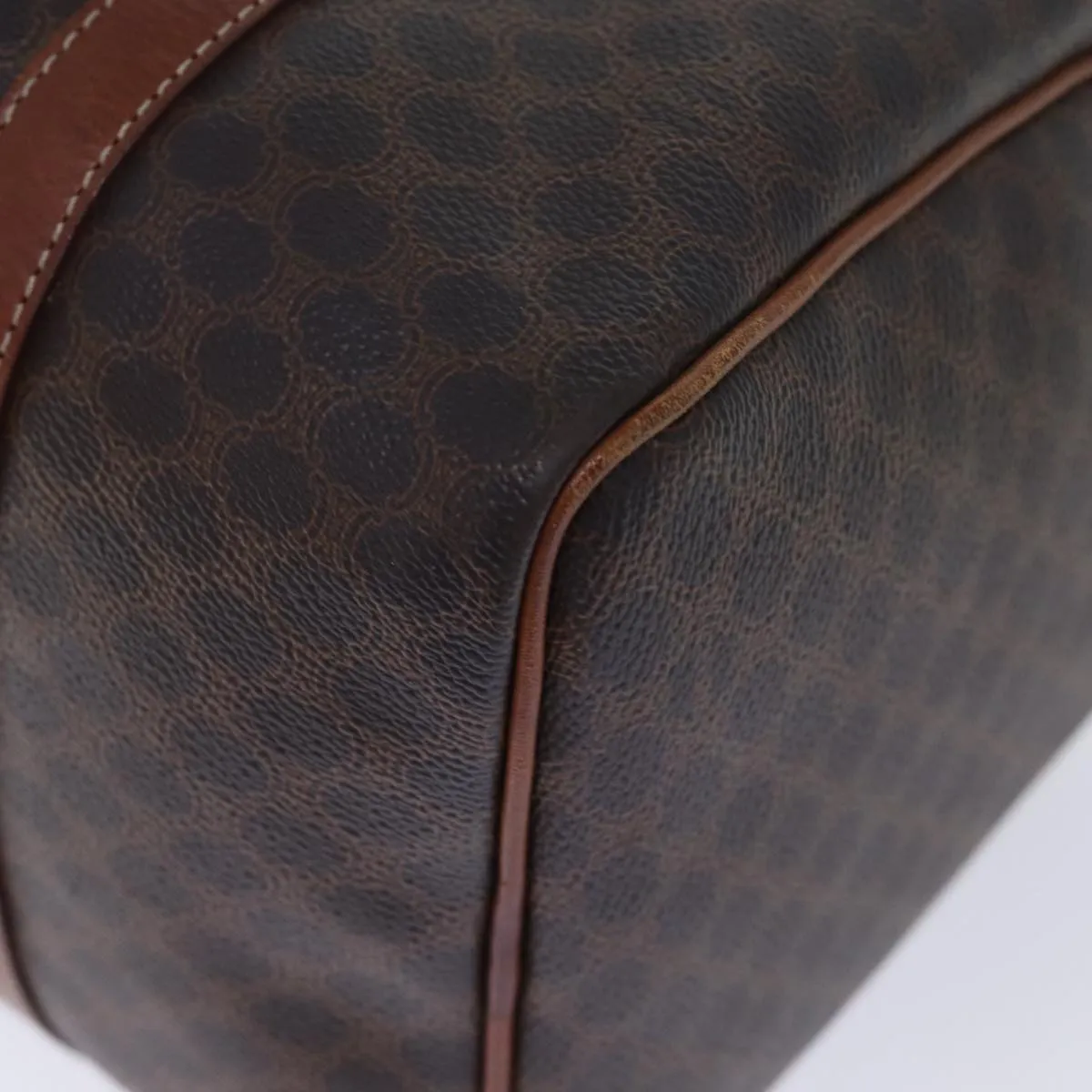 CELINE Macadam Canvas Boston Bag PVC Brown Auth 74193