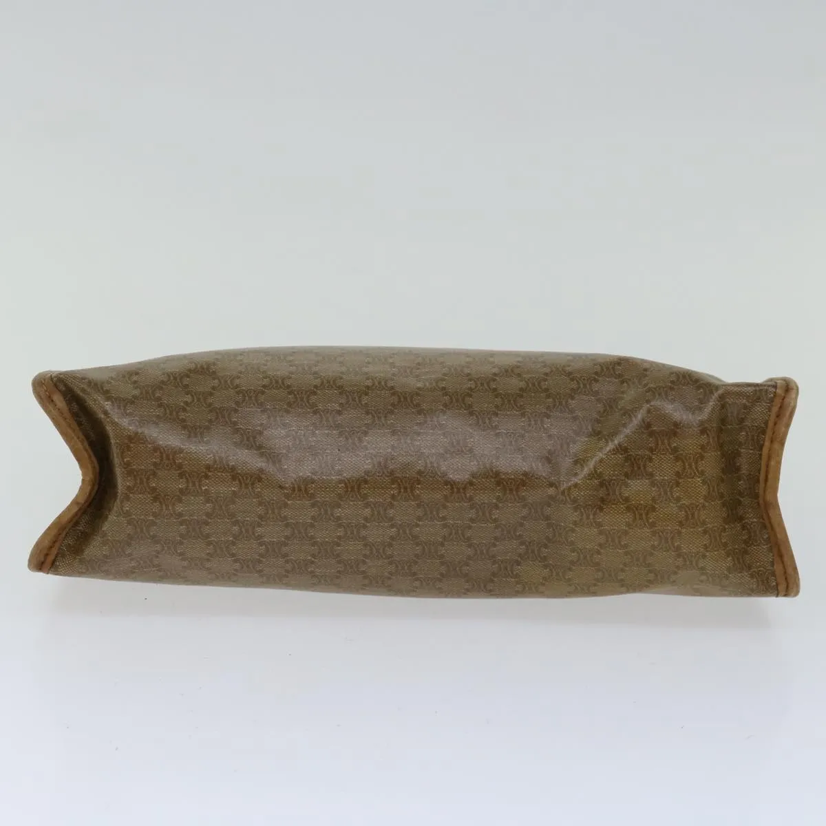 CELINE Macadam Canvas Clutch Bag Beige Auth bs13249