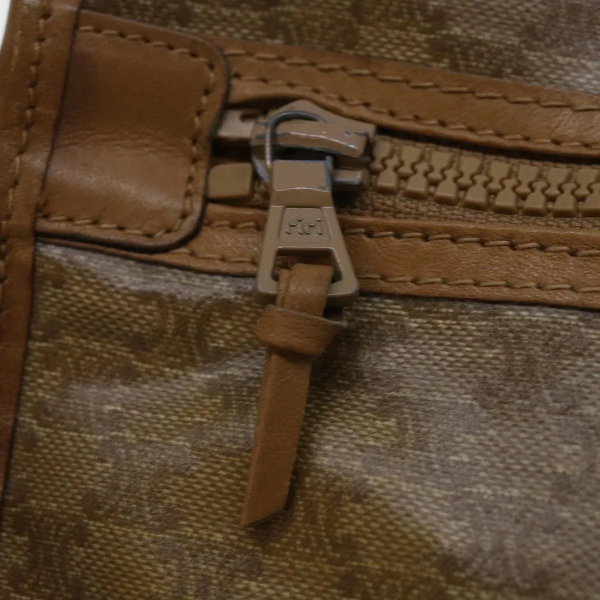 CELINE Macadam Canvas Clutch Bag Beige Auth bs13249