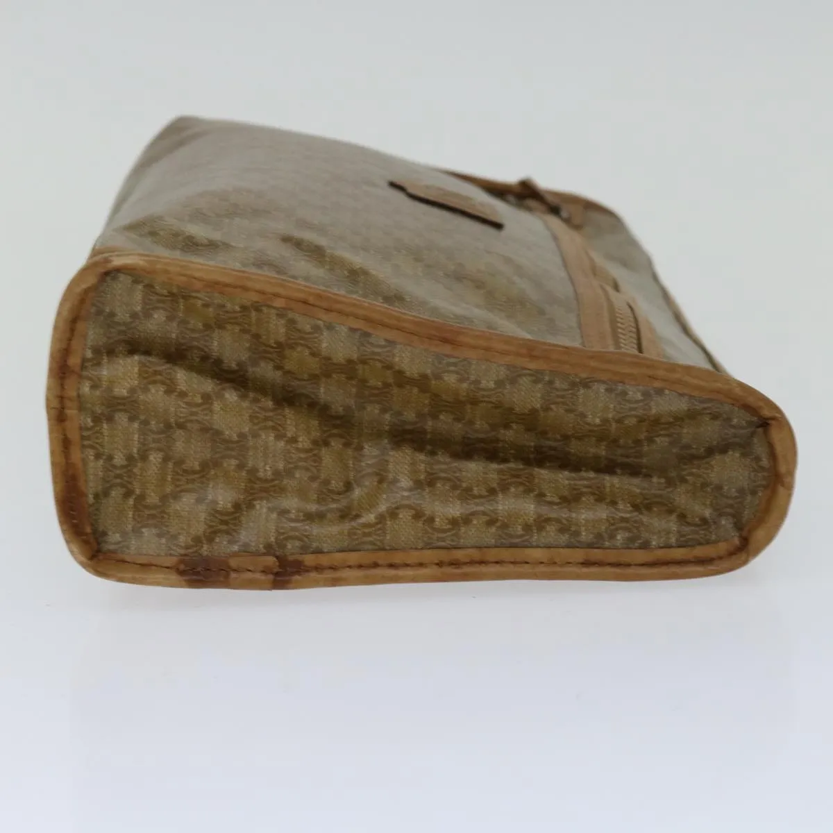 CELINE Macadam Canvas Clutch Bag Beige Auth bs13249