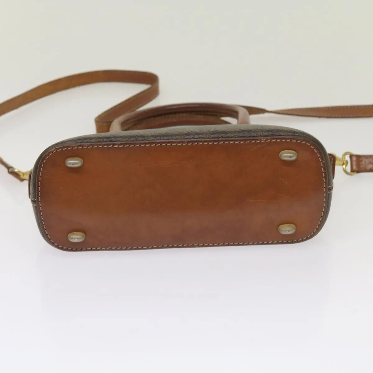 CELINE Macadam Canvas Hand Bag PVC 2way Brown Auth yk11221