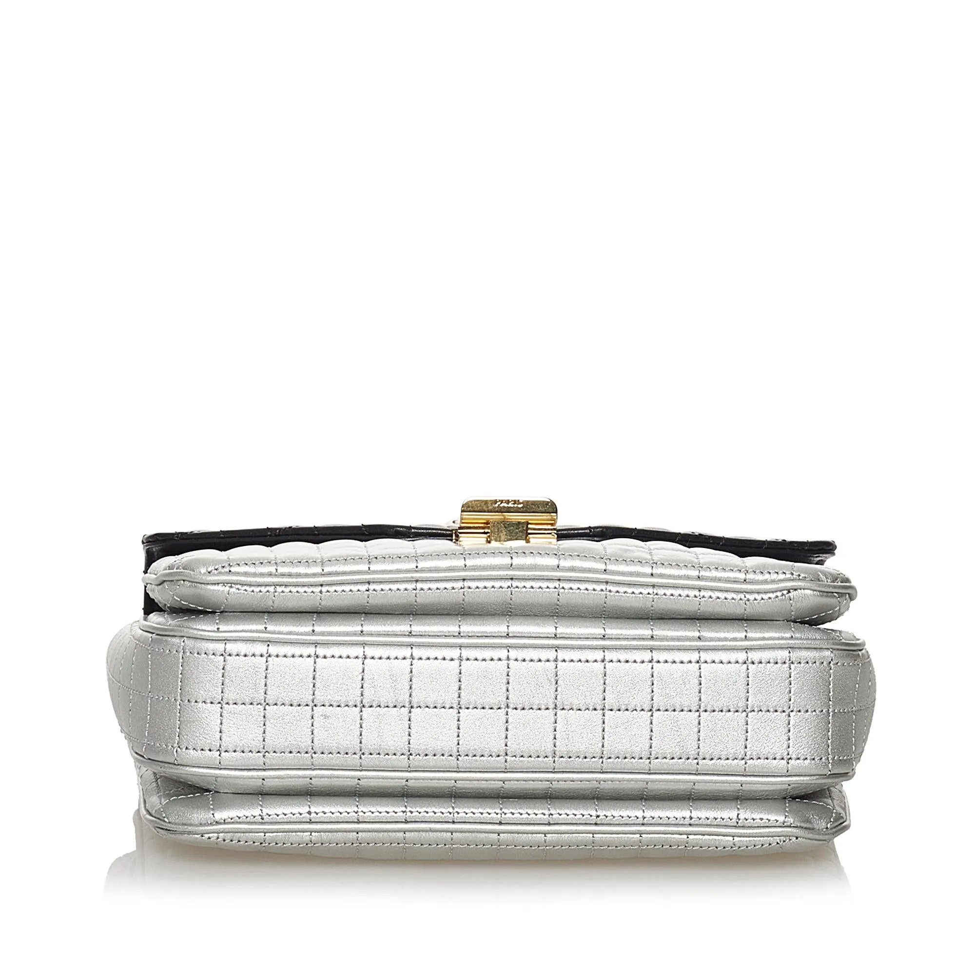 Celine Medium Bicolor C Quilted Leather Shoulder Bag