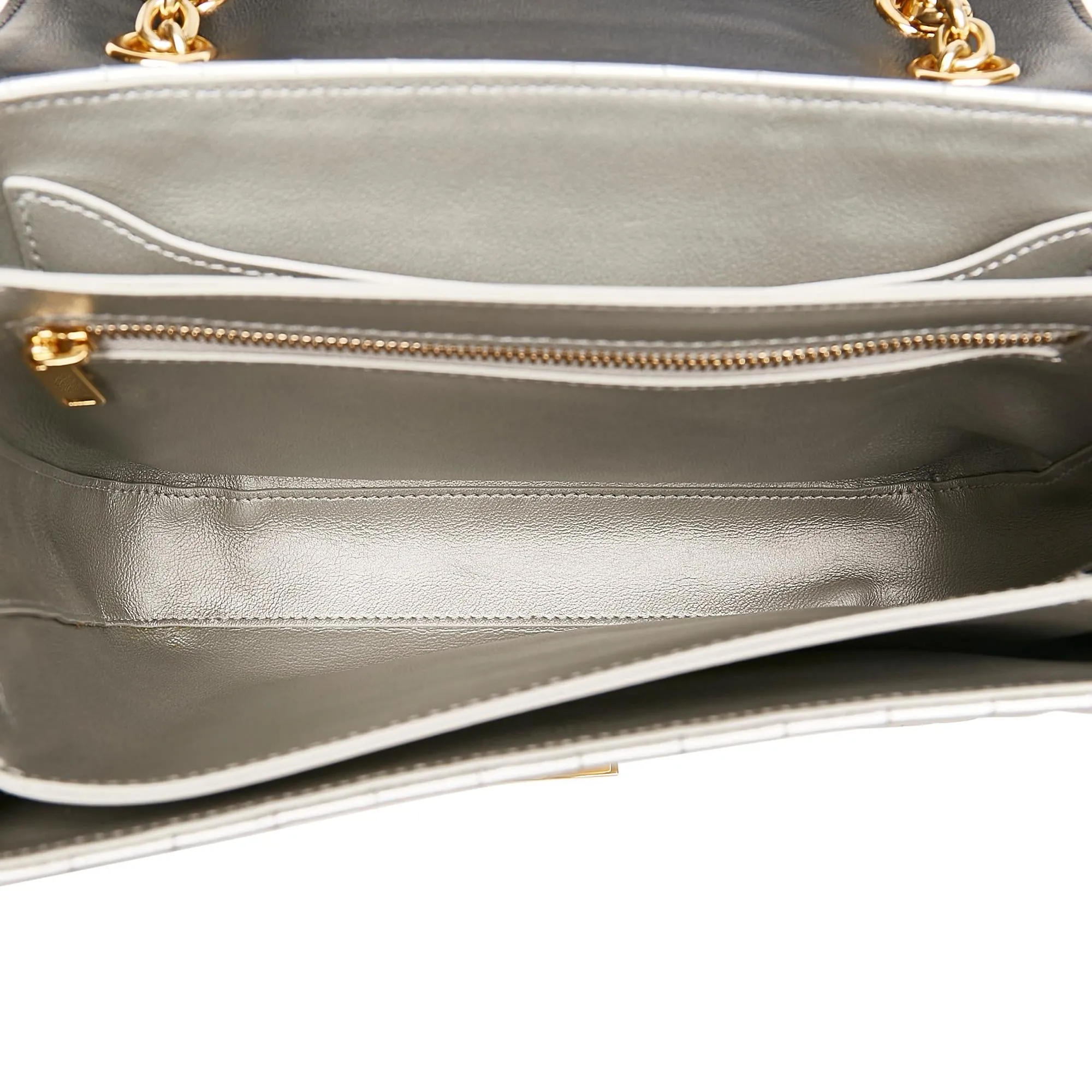 Celine Medium Bicolor C Quilted Leather Shoulder Bag