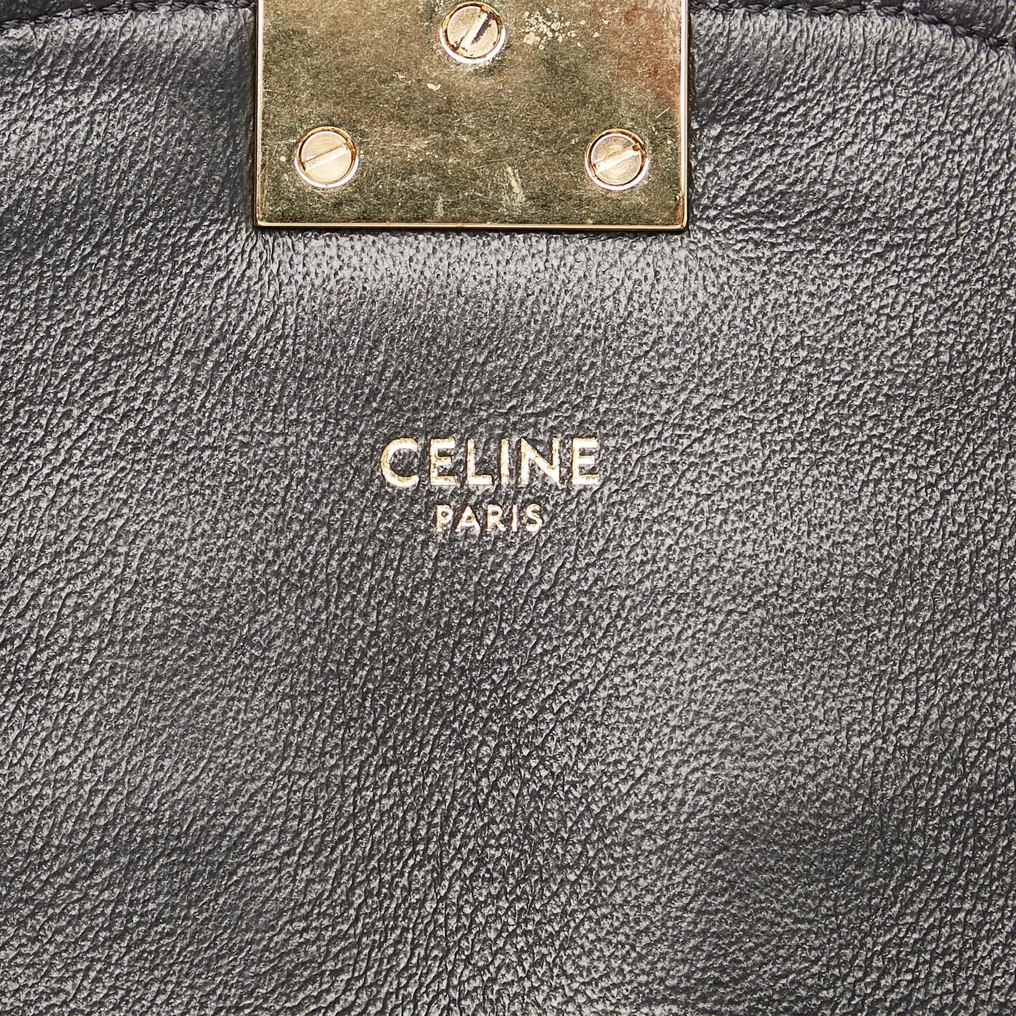 Celine Medium Bicolor C Quilted Leather Shoulder Bag