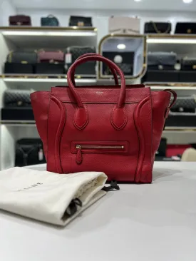 CELINE Red Calfskin Leather For Women Tote Bag