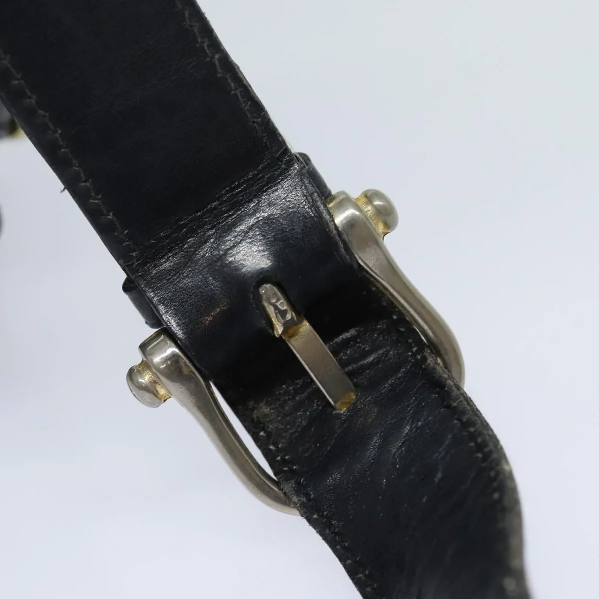 CELINE Shoulder Bag Leather Black Auth 84213