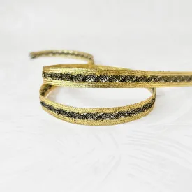 Center Wavy Line Metallic Braid - Multiple Colorways