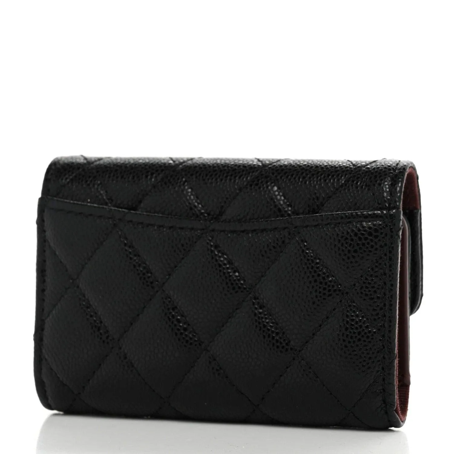 Chanel Caviar Quilted Classic 4 Key Holder Wallet Black
