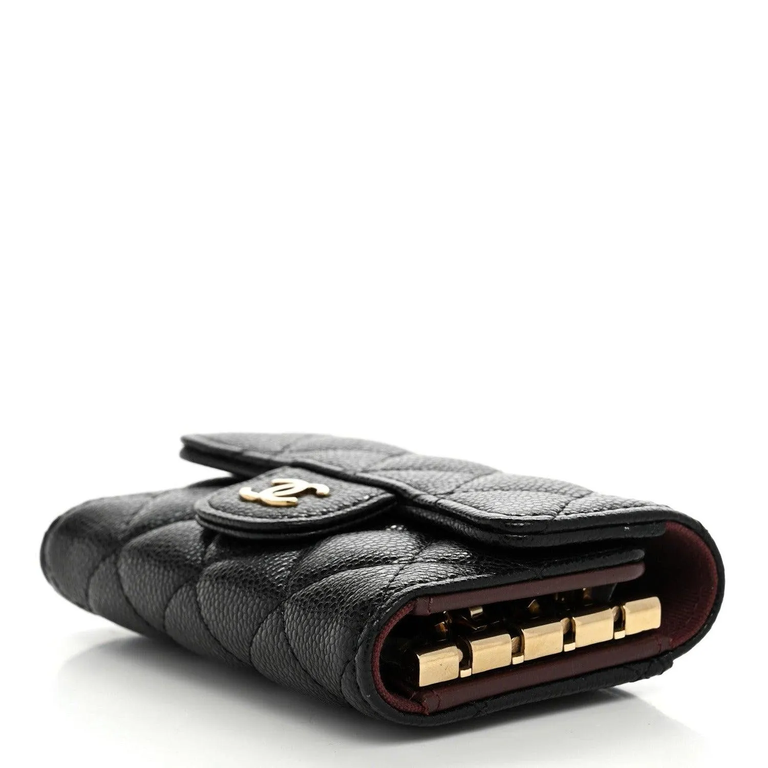 Chanel Caviar Quilted Classic 4 Key Holder Wallet Black