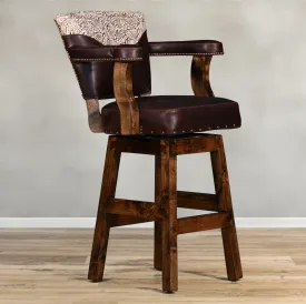 Chisum Western Leather Bar Chair