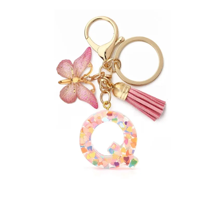 Classic Style Letter Resin Unisex Bag Pendant Keychain