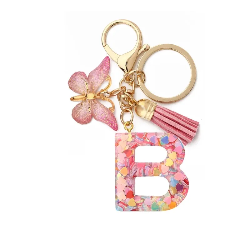 Classic Style Letter Resin Unisex Bag Pendant Keychain