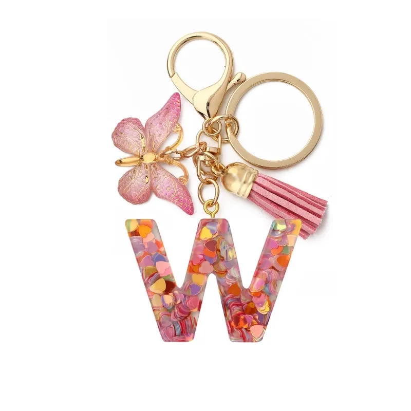 Classic Style Letter Resin Unisex Bag Pendant Keychain