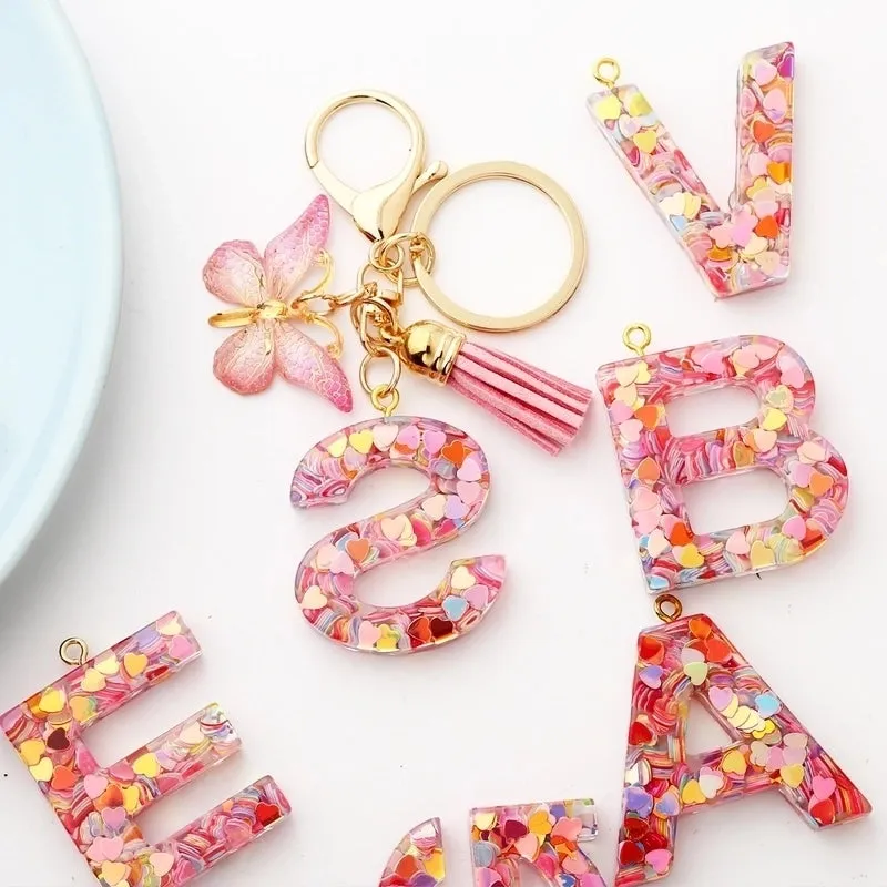 Classic Style Letter Resin Unisex Bag Pendant Keychain