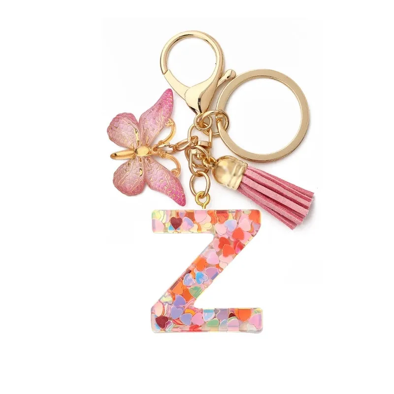Classic Style Letter Resin Unisex Bag Pendant Keychain