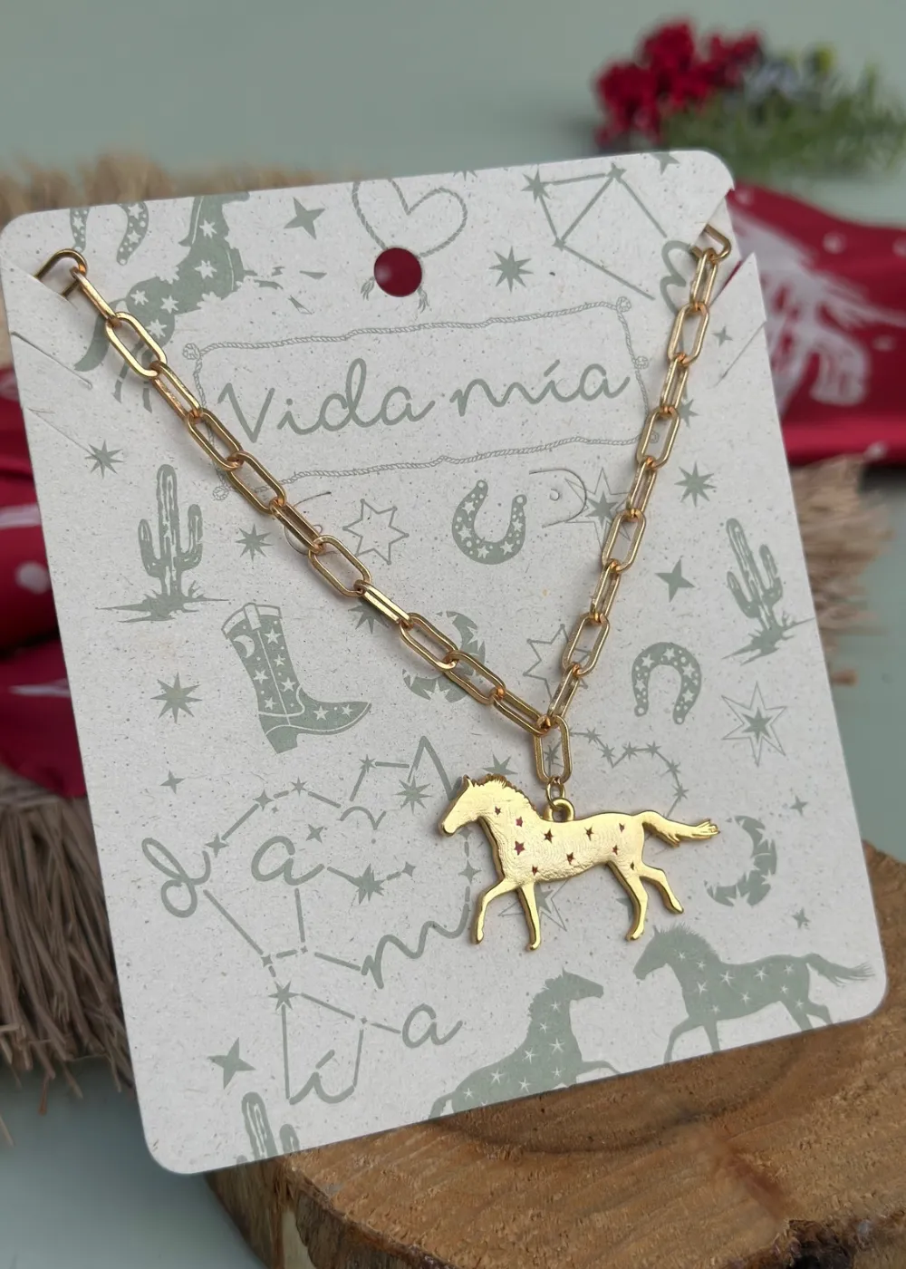 Collar Caballo Estrellas Rojo
