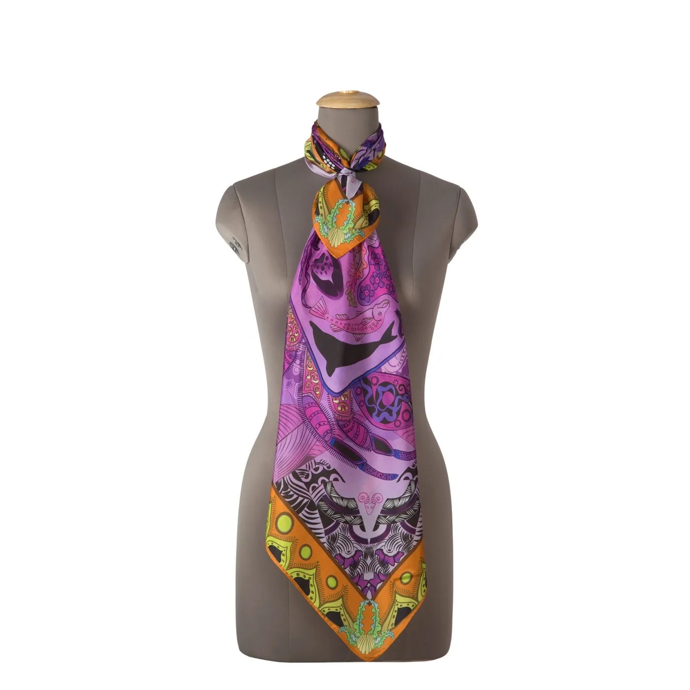 Crab Silk Square Scarf