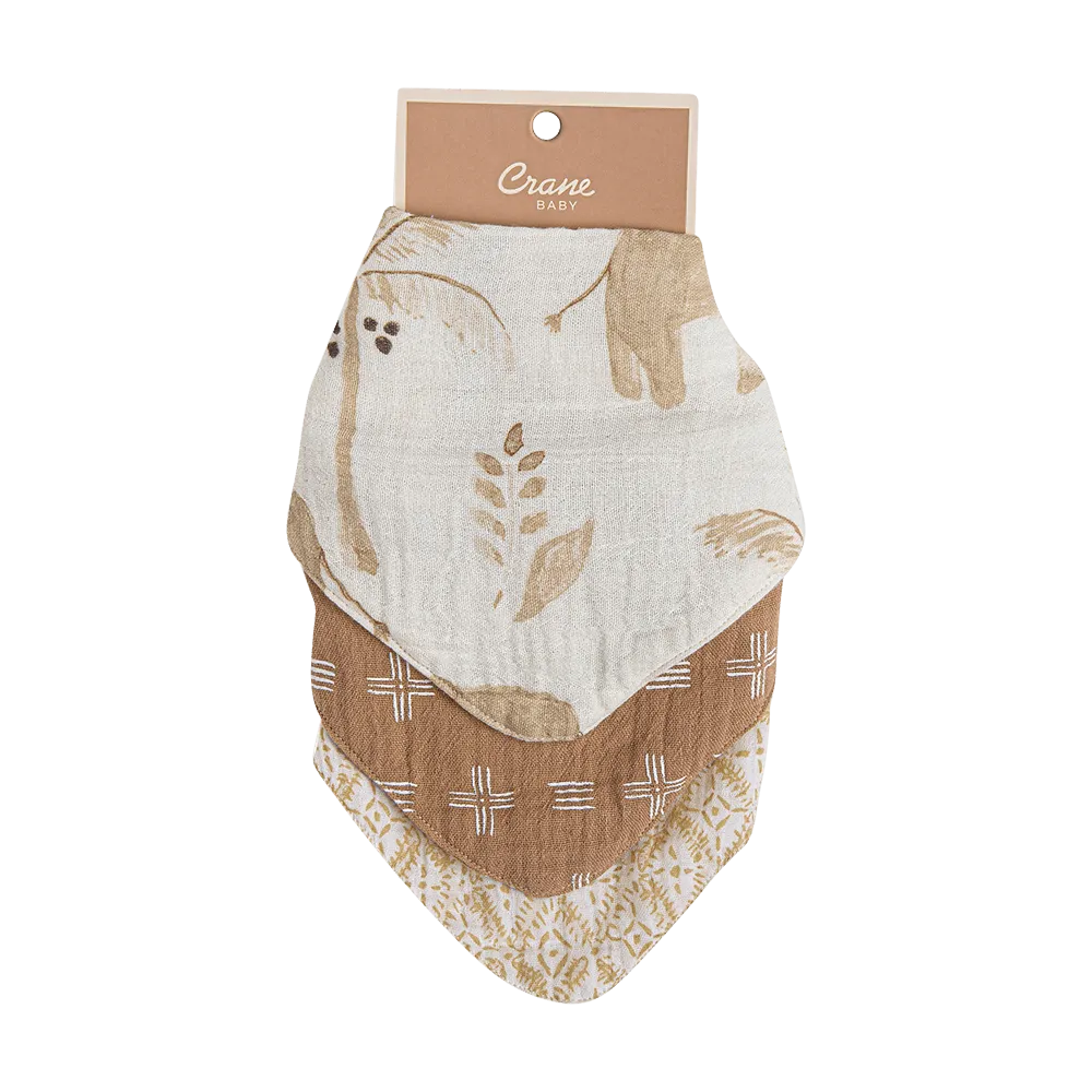 Crane Baby  Kendi 3pc. Muslin Bib set