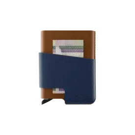 CUT-OUT Cardholder - RFID Block Featured - Handmade Natural Genuine Leather - Havan-Navy