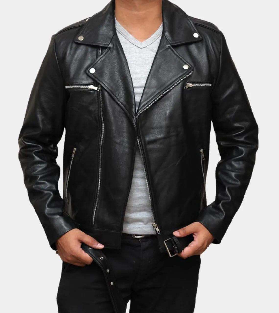 Derrick Men's Biker Leather Jacket