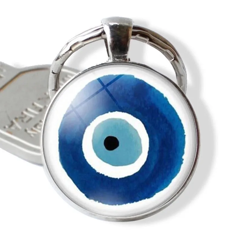 Fashion Devil's Eye Alloy Glass Keychain