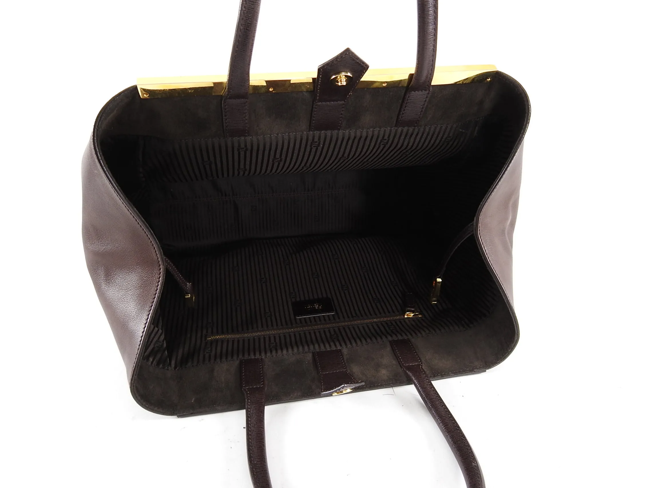 Fendi 2 Jours Large Brown Shopper Tote Bag