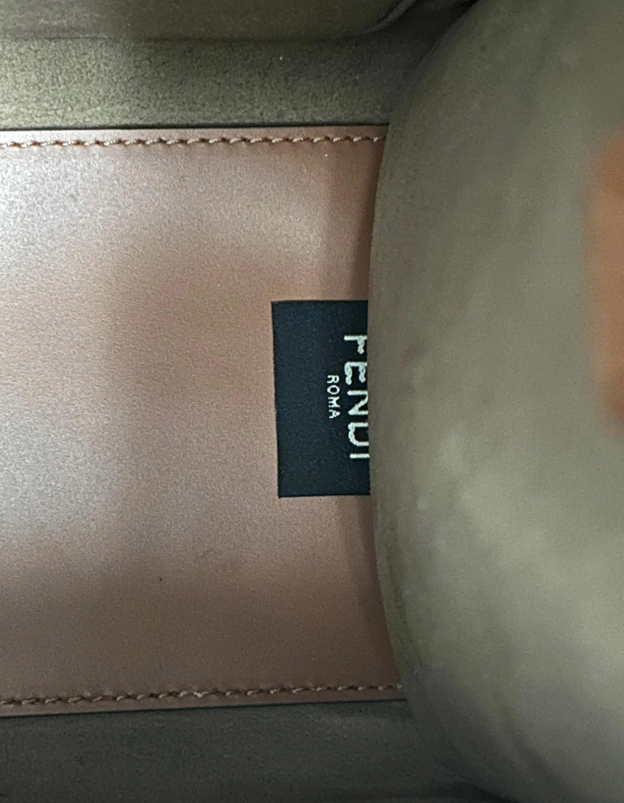 Fendi Brown Leather Small Fendi Sunshine Shopper Tote Bag