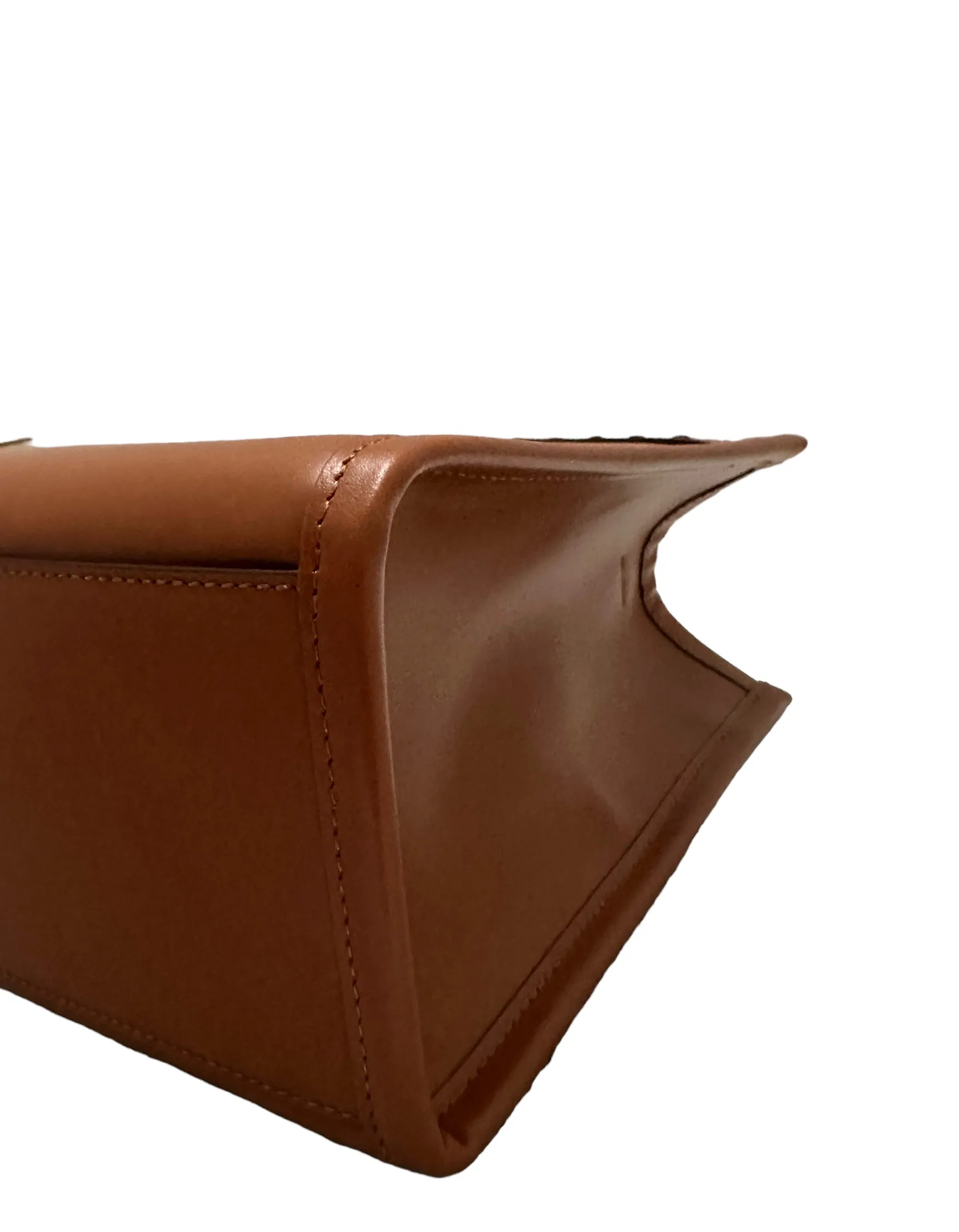Fendi Brown Leather Small Fendi Sunshine Shopper Tote Bag