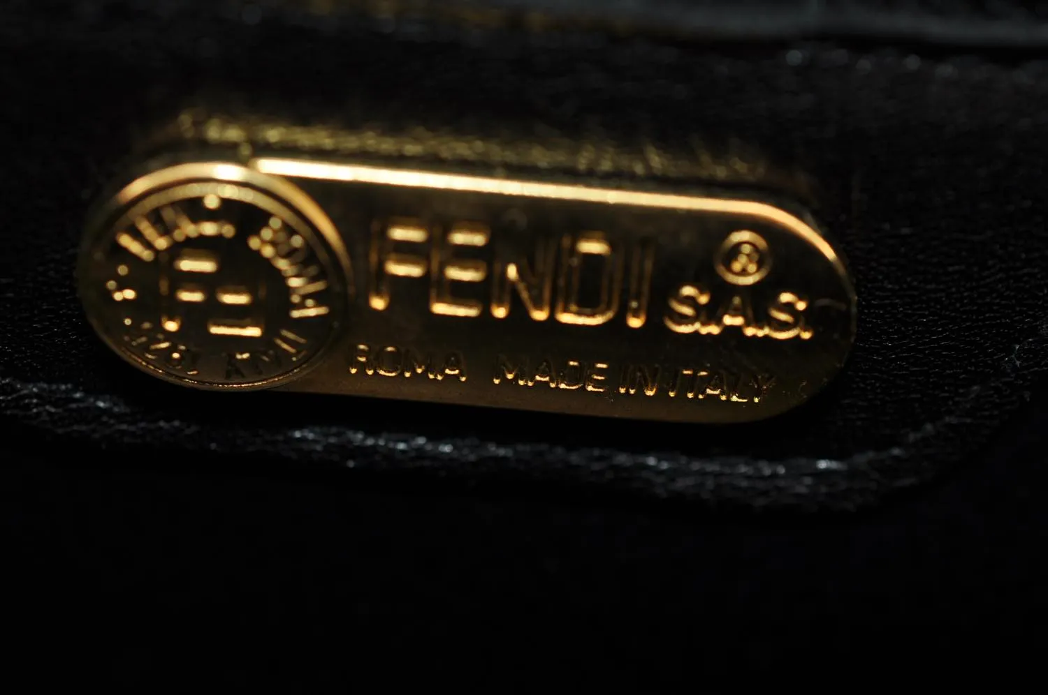 FENDI Chain Hand Bag Leather 2way Black Auth am2376s